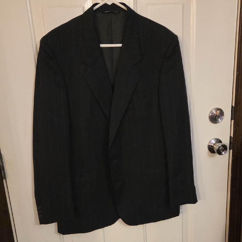 Sergio Marcello Classic Black with brown stripe Men's Blazer Size 43R
